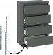Komoda Z Szufladami Szara Szafka Rtv 60 CM 4 Szuflady Meble Do Salonu Loft 4