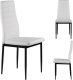 Zestaw 4 krzeseł do salonu jadalni z ekoskóry wyprofilowane oparcie białe 4