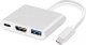 HD1 3in1 USB-C to HDMI 4K/ USB 3.0/ USB-C Female Adapter Silver 1