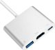 HD1 3in1 USB-C to HDMI 4K/ USB 3.0/ USB-C Female Adapter Silver 2