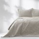 Narzuta LAILA kolor beżowy gładki styl glamour materiał przód velvet, tył mikrofibra 200x220 AmeliaHome 2