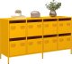 vidaXL Szafka, musztardowa, 135x39x73,5 cm, stal walcowana na zimno 1