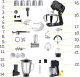 Robot Kuchenny PLANETARNY Wielofunkcyjny 5,5L Mikser BLENDER 2200W + 43 el. - Yoer Astralo Pro KM04BK - DARMOWA DOSTAWA 13