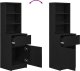 vidaXL Szafka nocna Czarna 39x35x125 cm Drewno klejone 9