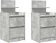 vidaXL Szafki nocne z 2 szufladami 2 szt. Betonowy szary 38x34x80 cm 2