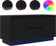 vidaXL Szafka RTV z oświetleniem LED Czarny Dąb 100x41x50 cm 2