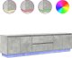 vidaXL Szafka RTV z oświetleniem LED Beton Szary 193,5x41x50 cm 2