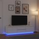 vidaXL Szafka RTV z oświetleniem LED Biała 193,5x41x50 cm 1