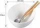 PORCELANOWA MISA 23cm DO SAŁATEK Z ŁYŻKAMI KLAUSBERG KB-7787 BIAŁA 2