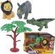 ZESTAW ZWIERZĄT KROKODYL HIPOPOTAM LEW DZIKIE ZWIERZĘTA DRZEWKO 1
