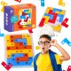 GRA LOGICZNA UKŁADANKA Z KARTAMI KOLOROWE PUZZLE KLOCKI POZIOM 2 1