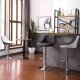 Hoker stołek barowy obrotowy podnóżek regulacja wysokości chrom ekoskóra ModernHome 9