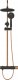 Shower system INVENA MOONLIGHT: rain and hand shower, mixer, black with gold details 1