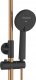 Shower system INVENA MOONLIGHT: rain and hand shower, mixer, black with gold details 3