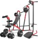 Marbo Sport MH26_177KG_KIER Ławka regulowana + stojaki wielopoziomowe + prasa na nogi + wyciąg + modlitewnik (wsuwka) + zestaw gryfów i obciążeń 113 kg 1