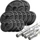 Zestaw 65kg | Gryf olimpijski 180cm + gryf olimpijski lekko łamany 120cm + 2x gryf olimpijski krótki 50cm+ obciążenia olimpijskie 2x5kg, 6x2,5kg, 4x1,25kg - Marbo Sport 1