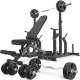 Marbo Sport Zestaw MS2_2.0_113KG_G | Ławka dwustronna + stojaki regulowane + zestaw gryfów i obciążeń gumowanych 113 kg- Marbo Sport 1