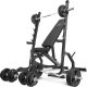 Marbo Sport Zestaw MS8_2.0_113KG_G | Dwustronnie regulowana ławka treningowa + wielopoziomowe stojaki (2 sztuki) + zestaw gryfów i obciążeń gumowanych 113 kg - Marbo Sport 1
