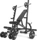 Marbo Sport Zestaw MS24_2.0_83KG | Ławka dwustronna + wielopoziomowe stojaki (2 sztuki) + zestaw gryfów i obciążeń 83 kg - Marbo Sport 1