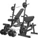 Marbo Sport Zestaw MS6_2.0_113KG_G | Ławka dwustronna + stojaki bramowe + Ławka Scotta (modlitewnik) z regulacją podparcia + zestaw gryfów i obciążeń gumowanych 113 kg - Marbo Sport 1