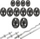 Zestaw MS11_2.0_83KG | dwustronnie regulowana ławka treningowa + stojaki regulowane + zestaw gryfów i obciążeń 83 kg - Marbo Sport 3