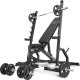 Marbo Sport Zestaw MS8_2.0_83KG | Dwustronnie regulowana ławka treningowa + wielopoziomowe stojaki (2 sztuki) + zestaw gryfów i obciążeń 83 kg - Marbo Sport 1