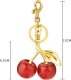 Brelok do kluczy czerwone WISIENKI z LITERKA "K" złoty 13cm BRL348K 4