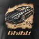 Koszulka samochodowa z samochodem Maserati Ghibli męska czarna REGULAR S 2