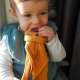 Hi Little One - Przytulanka dou dou z gryzakiem SLEEPY BUNNY z organicznej BIO bawełny Baby Pink Dark 2