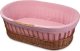 Hi Little One kosz Mojżesza wiklinowy wysoki ze stelażem + liner + materac + prześcieradło 5in1 BABY PINK 1