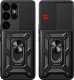 Etui pancerne Hybrid Armor Camshield z osłoną aparatu i metalowym ringiem do Samsung Galaxy S25 Ultra - czarne 1