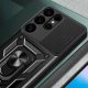 Etui pancerne Hybrid Armor Camshield z osłoną aparatu i metalowym ringiem do Samsung Galaxy S25 Ultra - czarne 4
