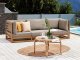 Beliani Sofa trzyosobowa TRANI Certyfikowane drewno akacjowe Jasne drewno 3