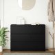 vidaXL Komoda Czarny Dąb 100x35x76 cm Drewno klejone (3328499) 3
