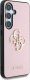 Guess Grained Big 4G Logo Small Classic Logo case for Samsung Galaxy S25 pink 4