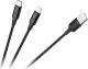 Kabel USB Cabletech USB-A - USB-C + Lightning 1 m Czarny (KPO3944) 2