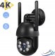 Zewnętrzna Kamera IP Wifi Obrotowa 8MPx Bezprzewodowa Ultra HD ZOOM CZARNA [TUYA BLACK] 9