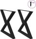 vidaXL Nogi do stołu jadalnego 2 szt. Czarne 90x(72-73,3) cm Stal 1
