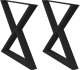 vidaXL Nogi do stołu jadalnego 2 szt. Czarne 90x(72-73,3) cm Stal 2