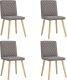 vidaXL Krzesła stołowe, 4 szt., kolor taupe, obite tkaniną 1