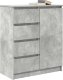 vidaXL Komoda z szufladami Betonowa szarość 71x35x84 cm Drewno klejone 4