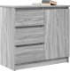 vidaXL Komoda z szufladą Szary Sonoma 71x35x65 cm Drewno klejone 4