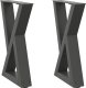 vidaXL Nogi do stolika kawowego 2 szt. Antracyt 38x(42-43,3) cm Stal 2