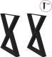 vidaXL Nogi do stołu jadalnego 2 szt. Czarne 80x(72-73,3) cm Stal 1
