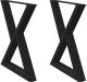 vidaXL Nogi do stołu jadalnego 2 szt. Czarne 80x(72-73,3) cm Stal 2