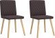 vidaXL Krzesła stołowe, 2 szt., ciemnobrązowe, obite tkaniną 2