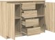 vidaXL Komoda z szufladami Dąb Sonoma 100,5x35x76 cm Drewno klejone 5