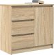 vidaXL Komoda z szufladą Dąb Sonoma 71x35x65 cm Drewno klejone 4