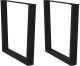 vidaXL Nogi do stołu jadalnego w kształcie litery V 2 szt. Czarne Stal 1