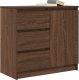 vidaXL Komoda z szufladą Brązowy dąb 71x35x65 cm Drewno klejone 4